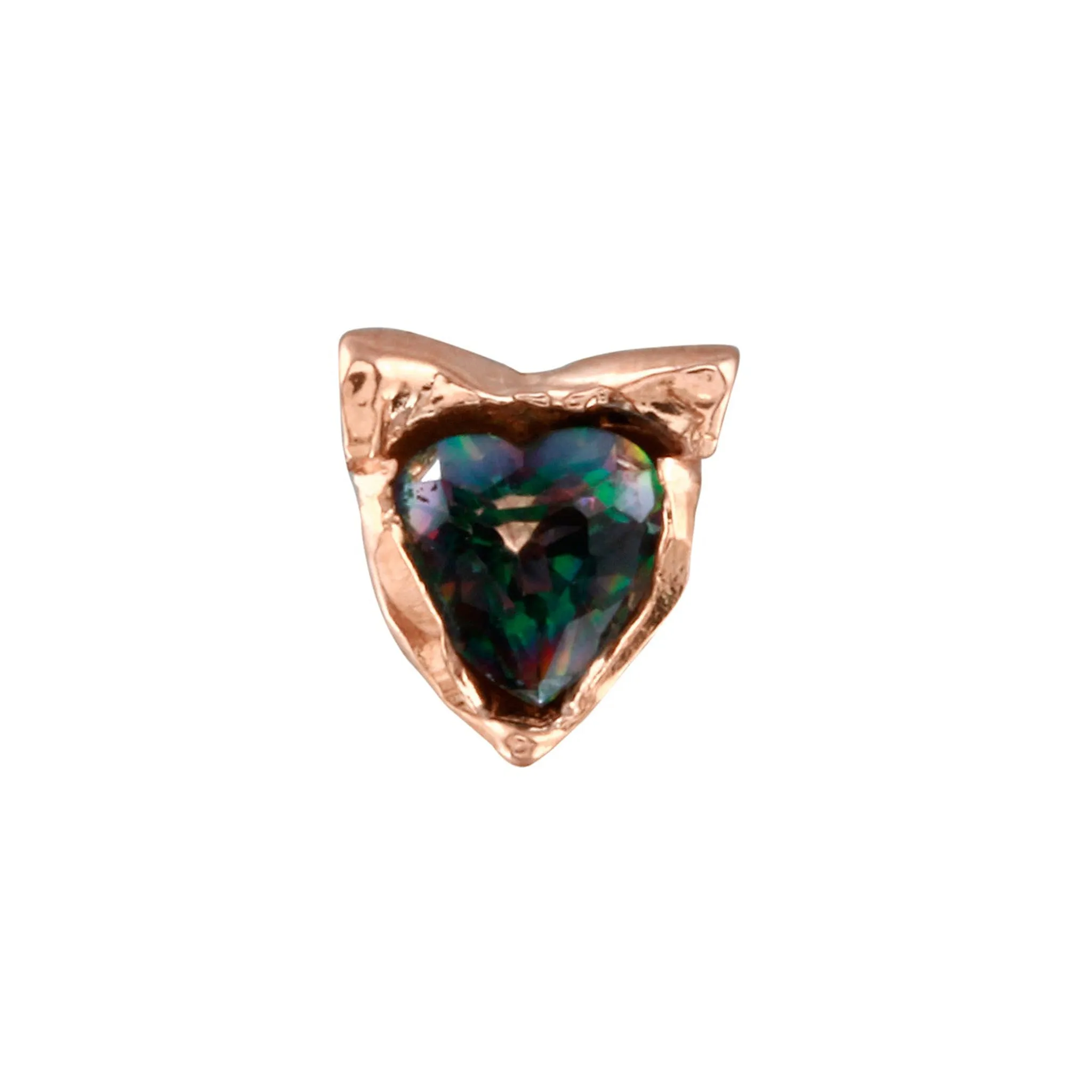 Cat Heart Topaz Stud