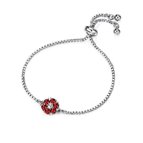 Flower Birthstone Bracelet (12 Colours)