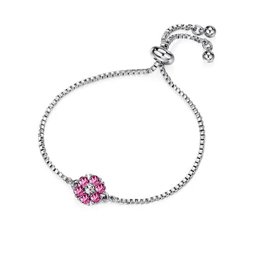 Flower Birthstone Bracelet (12 Colours)